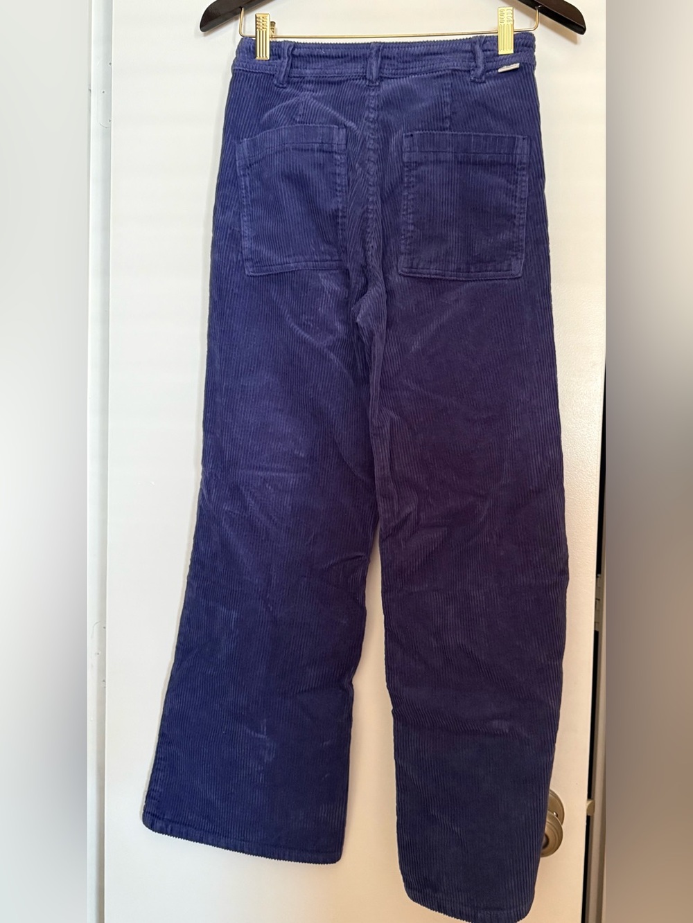 Sz 25 BILLABONG Be Free Wide Leg Blue Corduroy Pants High Waist - Picture 3 of 7